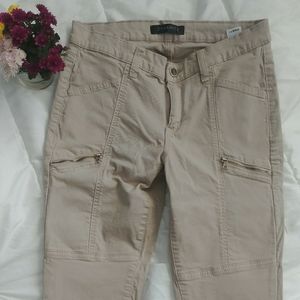 Beige Moto Jeans
